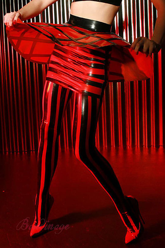 Vertical Striped Latex Stockings